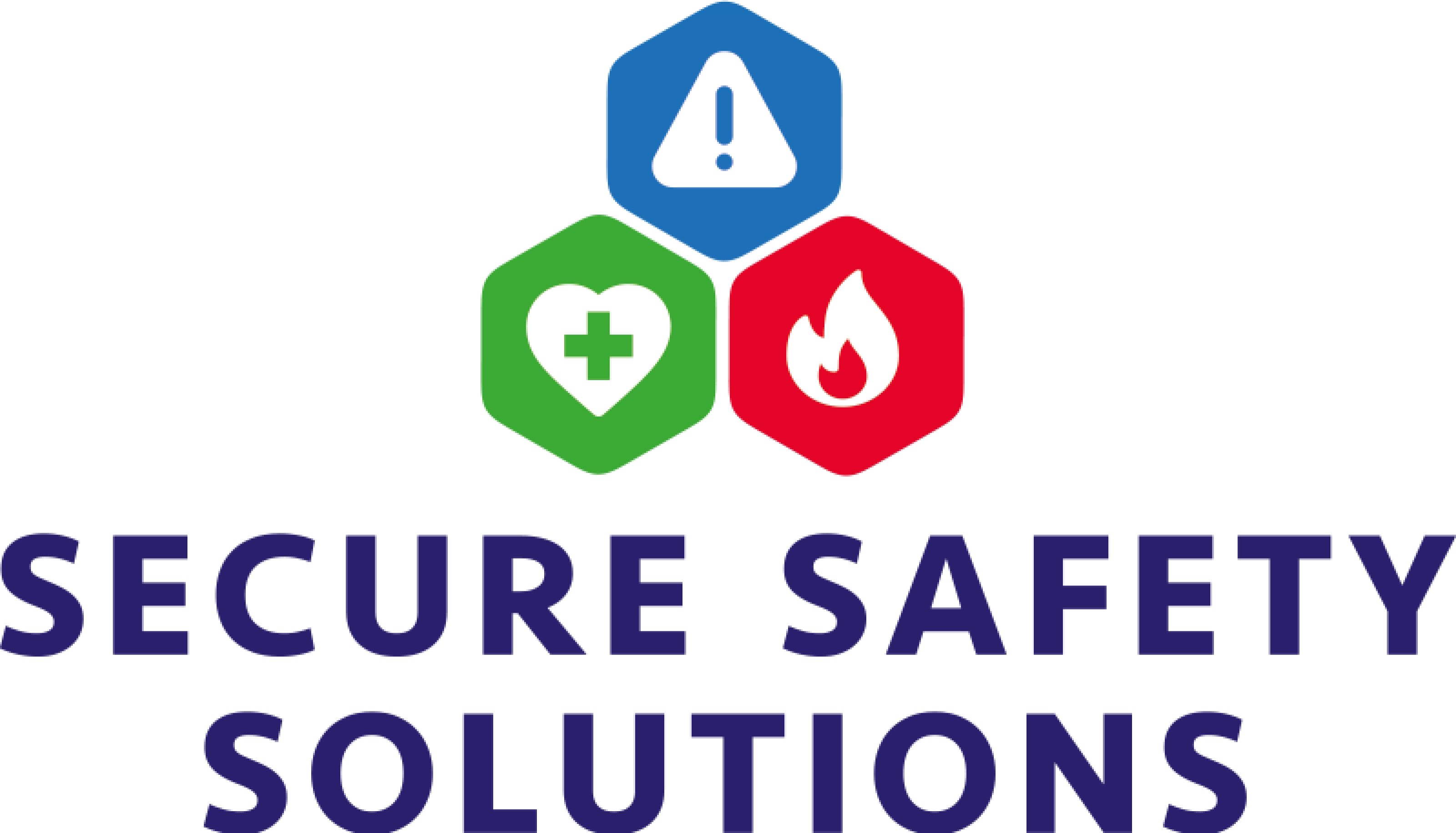 colourful secure safety solutions logo with purple text